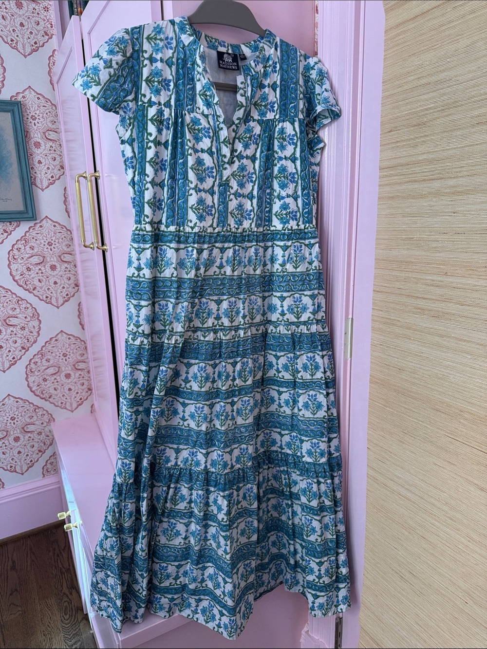 Lightweight Blue Floral Midi Dress by H&M